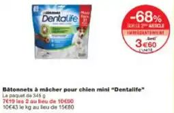 Monop' Bâtonnets à mâcher pour chien mini dentalife offre