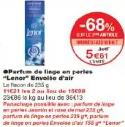 Monop' Parfum de linge en perles Lenor Envolée d'air offre