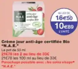 Monop' Crème jour anti-âge certifiée Bio "N.A.E." offre