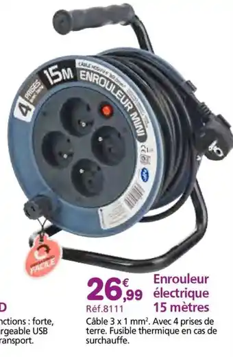 Provence Outillage Enrouleur électrique 15 mètres offre
