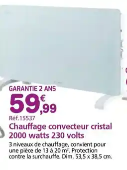 Provence Outillage Chauffage convecteur cristal 2000 watts 230 volts offre