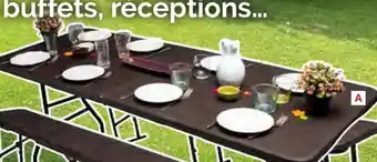 Provence Outillage WERKA PRO Table pliante rectangulaire aspect bois offre