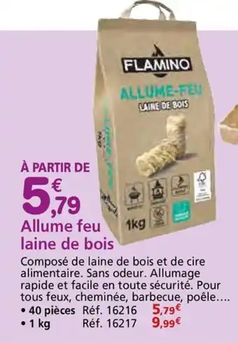 Provence Outillage FLAMINO Allume feu laine de bois offre
