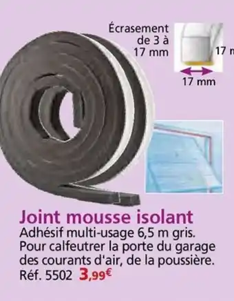 Provence Outillage Joint mousse isolant offre