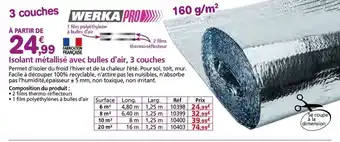 Provence Outillage WERKA PRO Isolant métallisé avec bulles d'air, 3 couches offre