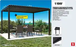 Brico Dépôt Pergola anthracite avec lames orientables 4x3 m offre