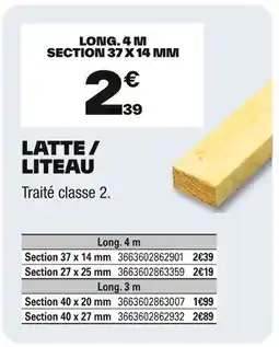 Brico Dépôt Latte / liteau offre