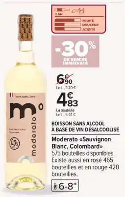 Carrefour Moderato Sauvignon Blanc, Colombard offre