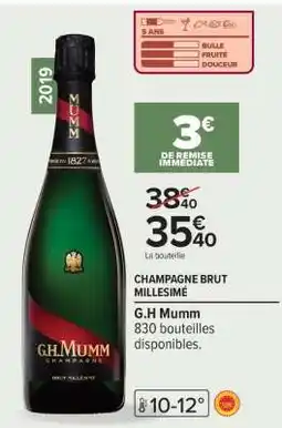 Carrefour CHAMPAGNE BRUT MILLÉSIMÉ offre