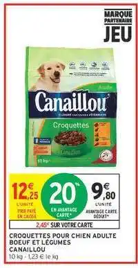 Intermarché CROQUETTES POUR CHIEN ADULTE BOEUF ET LÉGUMES CANAILLOU offre
