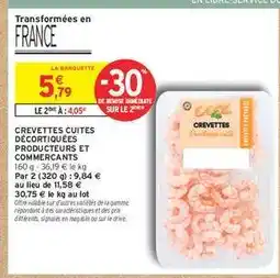 Intermarché CREVETTES CUITES DÉCORTIQUÉES PRODUCTEURS ET COMMERCANTS offre