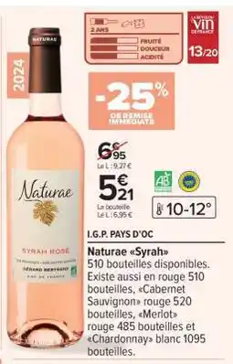 Carrefour Naturae Syrah offre