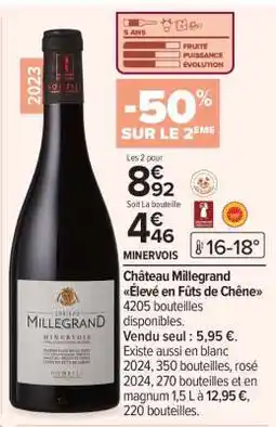 Carrefour Château Millegrand Élevé en Fûts de Chêne offre