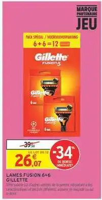 Intermarché Lames Fusion 6+6 Gillette offre