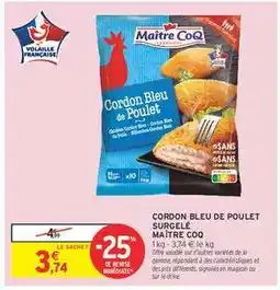 Intermarché CORDON BLEU DE POULET SURGELÉ offre