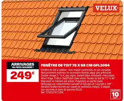 Brico Dépôt VELUX Fenêtre de toit 78 x 98 cm gfl3054 offre