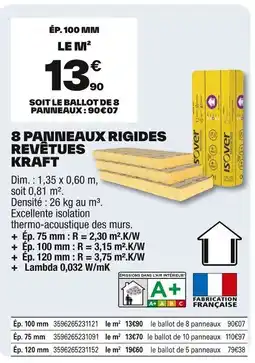 Brico Dépôt KRAFT 8 panneaux rigides revêtues offre