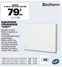 Brico Dépôt BESTHERM Radiateur céramique "loxy" offre