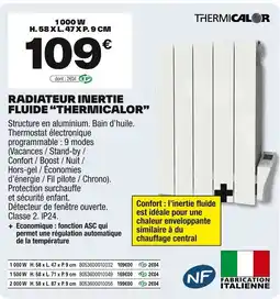 Brico Dépôt THERMICALOR Radiateur inertie fluide offre