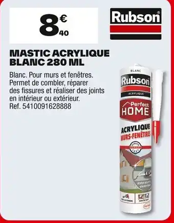 Brico Dépôt RUBSON Mastic acrylique blanc offre