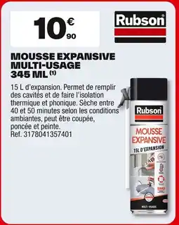 Brico Dépôt RUBSON Mousse expansive multi-usage offre