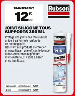 Brico Dépôt RUBSON Joint silicone tous supports offre