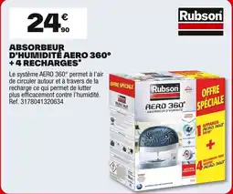 Brico Dépôt RUBSON Absorbeur d'humidité aero 360° +4 recharges* offre