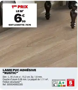 Brico Dépôt Lame pvc adhésive "rustic" offre