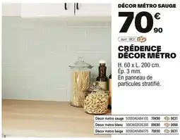 Brico Dépôt Crédence décor métro offre