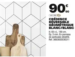 Brico Dépôt Crédence reversible géométrique blanc/blanc offre