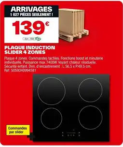 Brico Dépôt Plaque induction slider 4 zones offre