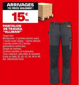 Brico Dépôt Pantalon de travail "allman" offre