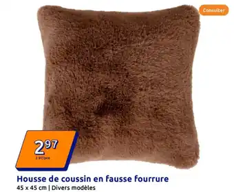 Action Housse de coussin en fausse fourrure offre