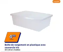 Action Boîte de rangement en plastique avec couvercle Iris offre