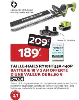Bricomarché RYOBI Taille-haies ry18ht55a-140p offre