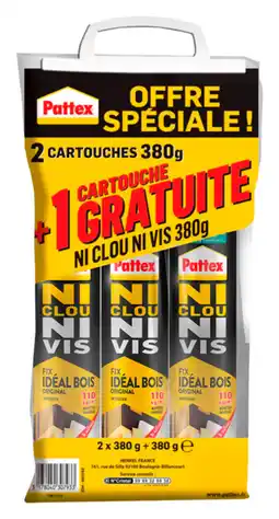 Brico Dépôt Lot 2+1 cartouches ni clous ni vis offre