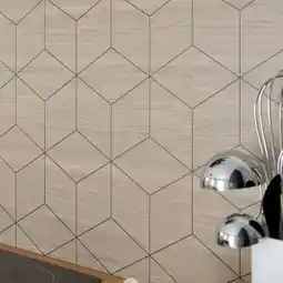 Brico Dépôt C&L Crédence réversible géometrique bois/polygone blanc offre