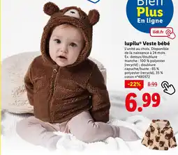 Lidl Lupilu Veste bébé offre
