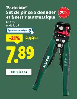 Lidl Parkside Set de pince à dénuder et à sortir automatique offre