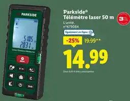 Lidl Parkside Télémètre laser 50 m offre