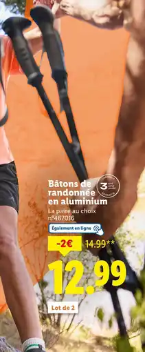 Lidl Bâtons de randonnée en aluminium offre