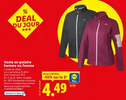 Lidl Veste en polaire homme ou femme offre