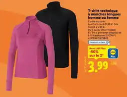 Lidl T-shirt technique à manches longues homme ou femme offre