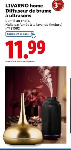Lidl LIVARNO home Diffuseur de brume à ultrasons offre