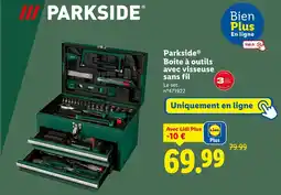 Lidl Parkside Boite à outils avec visseuse sans fil offre