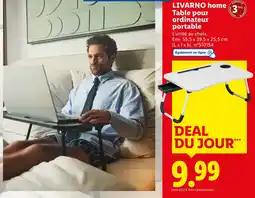 Lidl LIVARNO home Table pour ordinateur portable offre