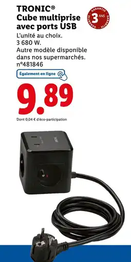 Lidl TRONIC Cube multiprise avec ports USB offre