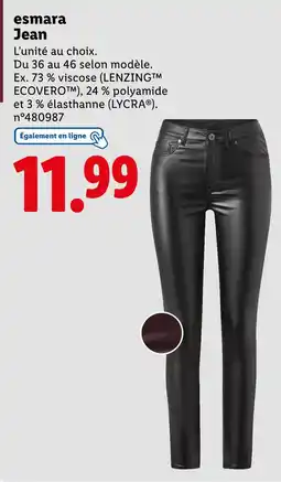 Lidl esmara Jean offre