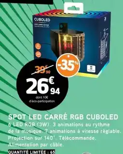 E.Leclerc Spot led carré rgb cuboled offre