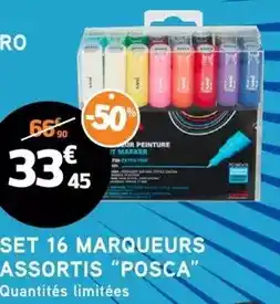 E.Leclerc Posca - set 16 marqueurs assortis offre